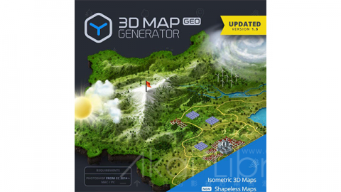 PS动作 三维地图生成器 地理3D Map Generator   GEO