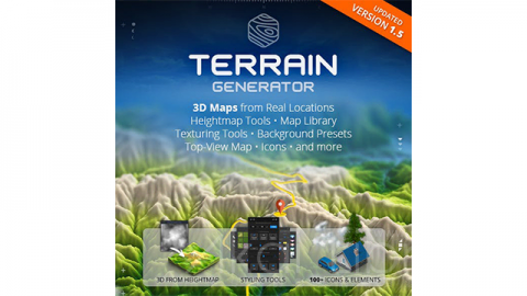 PS动作 三维地图生成器3D Map Generator   Terrain from Heightmap