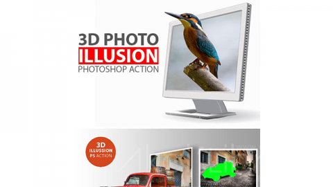 PS动作-三维照片错觉3D Photo Illusion Photoshop Action
