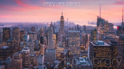 视频素材 4K纽约都市街道城市夜景宣传片 Liberty   New York City Timelapse 4K
