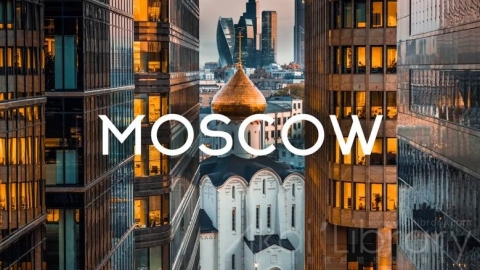 视频素材 4K莫斯科摩天大楼都市街道城市宣传片 Moscow Russia Aerial