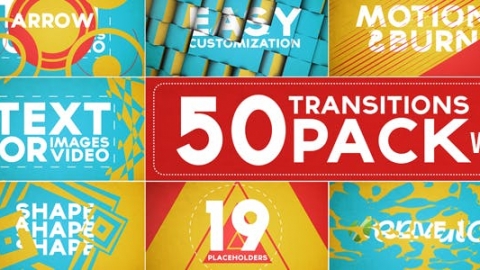 AE模板 带开场的50个过渡包 50 Transitions Pack with Opener