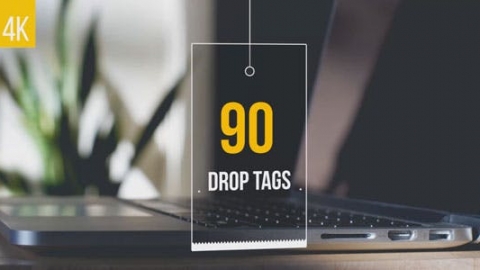 AE模板 销售标签 90 Drop Tags