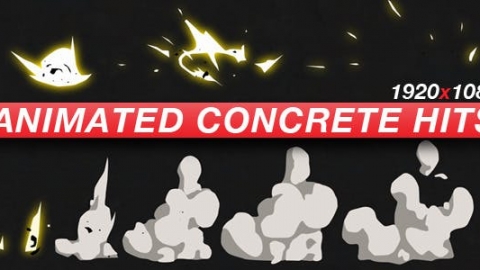 AE模板 动画命中 动画动作要领 Animated Concrete Hits   Anime Action Essentials