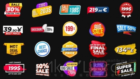 AE模板 销售标签 Animated Labels & Prices