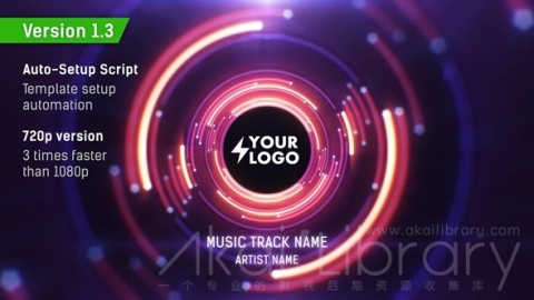 AE模板 音频音乐可视化工具 Audio React Tunnel Music Visualizer
