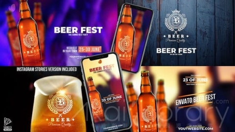 AE模板 3D啤酒节和啤酒模型包 Beer Fest & Beer Mock up Pack