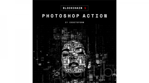 PS动作-区块链Blockchain 1 Photoshop Action