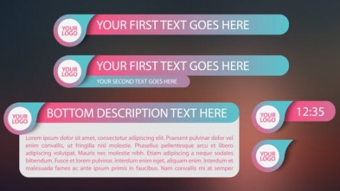 AE模板 时尚标题 Clean & Modern Gradient Lower Thirds Pack