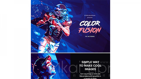 PS动作-彩色融合几何Color Fusion Geometry Photoshop Actions