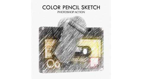 PS动作-彩色铅笔素描Color Pencil Sketch Photoshop Action