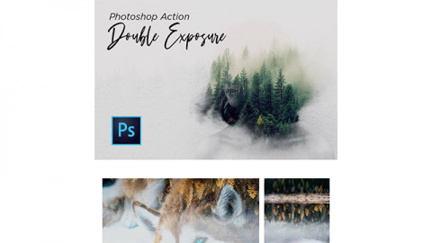 PS动作-双重曝光Double Exposure Action Photoshop