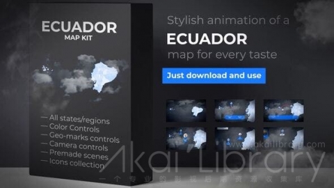 AE模板 厄瓜多尔地图 厄瓜多尔共和国地图工具包 Ecuador Map   Republic of Ecuador Map Kit