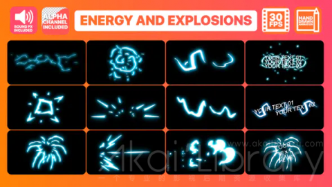 AE模板 能量和爆炸闪电元素 Energy And Explosion Elements | After Effects