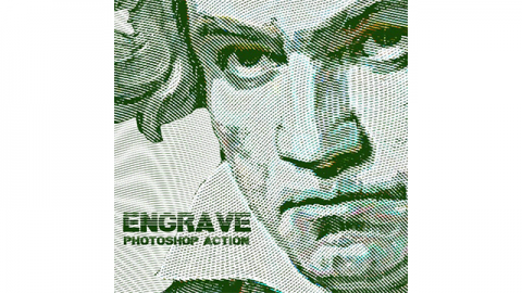 PS动作-雕刻Engrave Photoshop Action