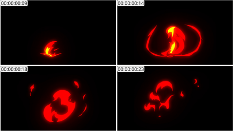 AE模板 卡通手绘火元素 Cartoon Fire Elements | After Effects 01