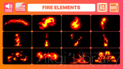 AE模板 手绘火焰元素包 Fire Elements Pack