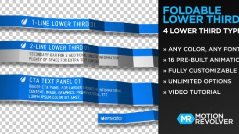 AE模板 立体标题 Foldable Lower Thirds