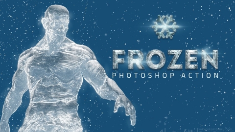 PS动作 冰冻照片效果Frozen Ice Photo Effect