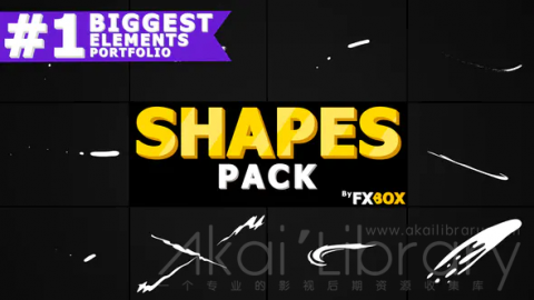 AE模板 有趣的手绘形状线条 Funny Shapes | After Effects