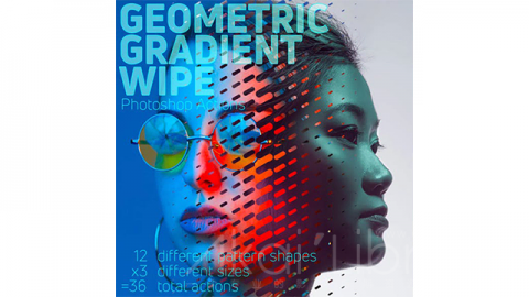 PS动作-几何渐变擦除Geometric Gradient Wipe Actions by Vivadaniel