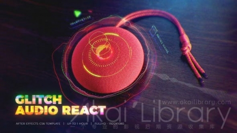 AE模板 故障音频反应 Glitch Audio React