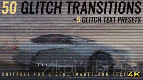 AE模板 故障转场 Glitch Transitions