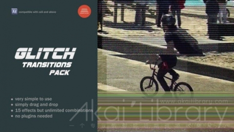 AE模板 故障转场 Glitch Transitions Pack