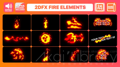 AE模板 手绘火焰元素包 Hand Drawn Fire Elements Pack | After Effects