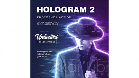 PS动作-全息图Hologram 2 – Photoshop Action