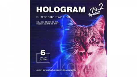 PS动作-全息照相术Hologram Photoshop Action