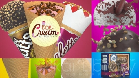 AE模板 3D冰淇淋商业 Ice Cream Commercial