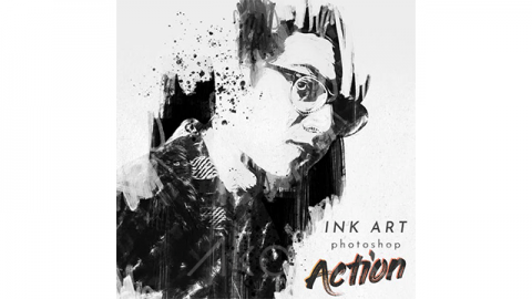 PS动作-水墨艺术Ink Art Photoshop Action
