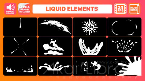 AE模板 手绘液体运动元素包 Liquid Motion Elements Pack