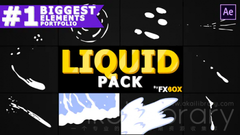 AE模板 手绘液体形状线条元素 Liquid Shape Elements | After Effects