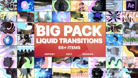 AE模板 液体转场大包装 Liquid Transitions Big Pack  After Effects