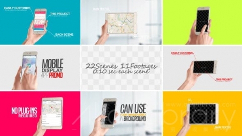 AE模板 应用程序促销的移动显示 Mobile Display For App Promo