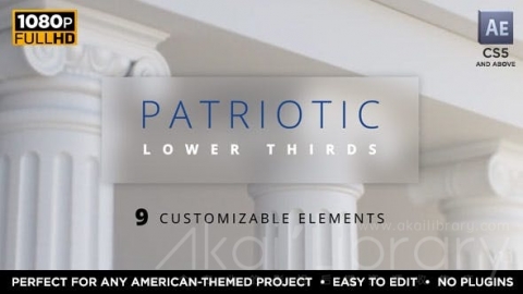 AE模板 栏目标题 Patriotic Lower Thirds