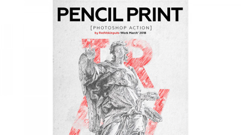 PS动作-铅笔打印Pencil Print Photoshop Action