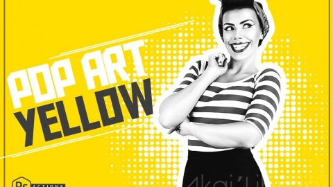 PS动作 波普艺术黄色动作Pop Art Yellow Action