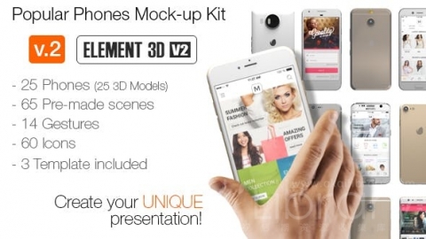 AE模板 流行手机模型套件 Popular Phones Mock up Kit