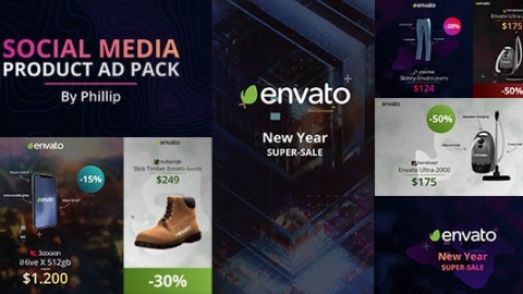AE模板 社交媒体产品广告包 Social media product ad pack