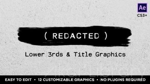 AE模板 笔刷标题 Redacted Titles and Lower Thirds
