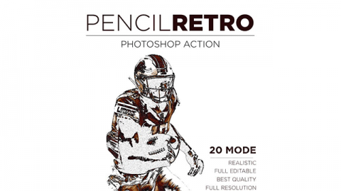 PS动作-复古铅笔Retro Pencil Photoshop Action