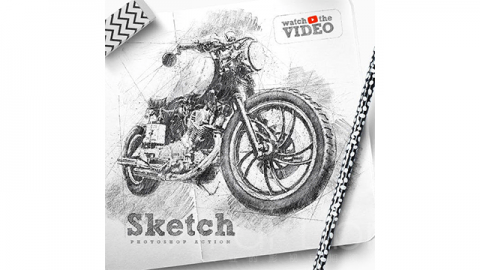 PS动作-草图Sketch – Photoshop Action