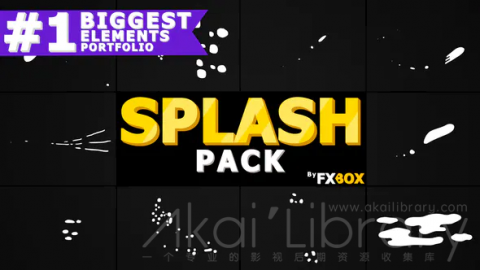 AE模板 手绘液体飞溅动画元素 Splash Animated Elements | After Effects