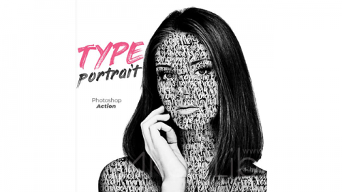 PS动作-文字拼贴Type Portrait Photoshop Action