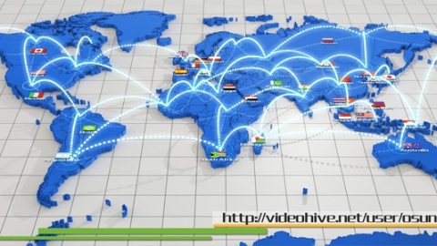 AE模板 全球网络连接 World Network Connection