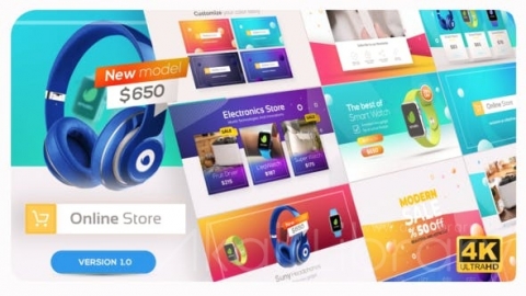 AE模板 网上市场通用产品促销 Online Market   Universal Product Promo
