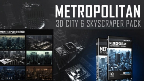 E3D模型：大都市摩天楼模型库Metropolitan Pack WIN MAC+使用教程